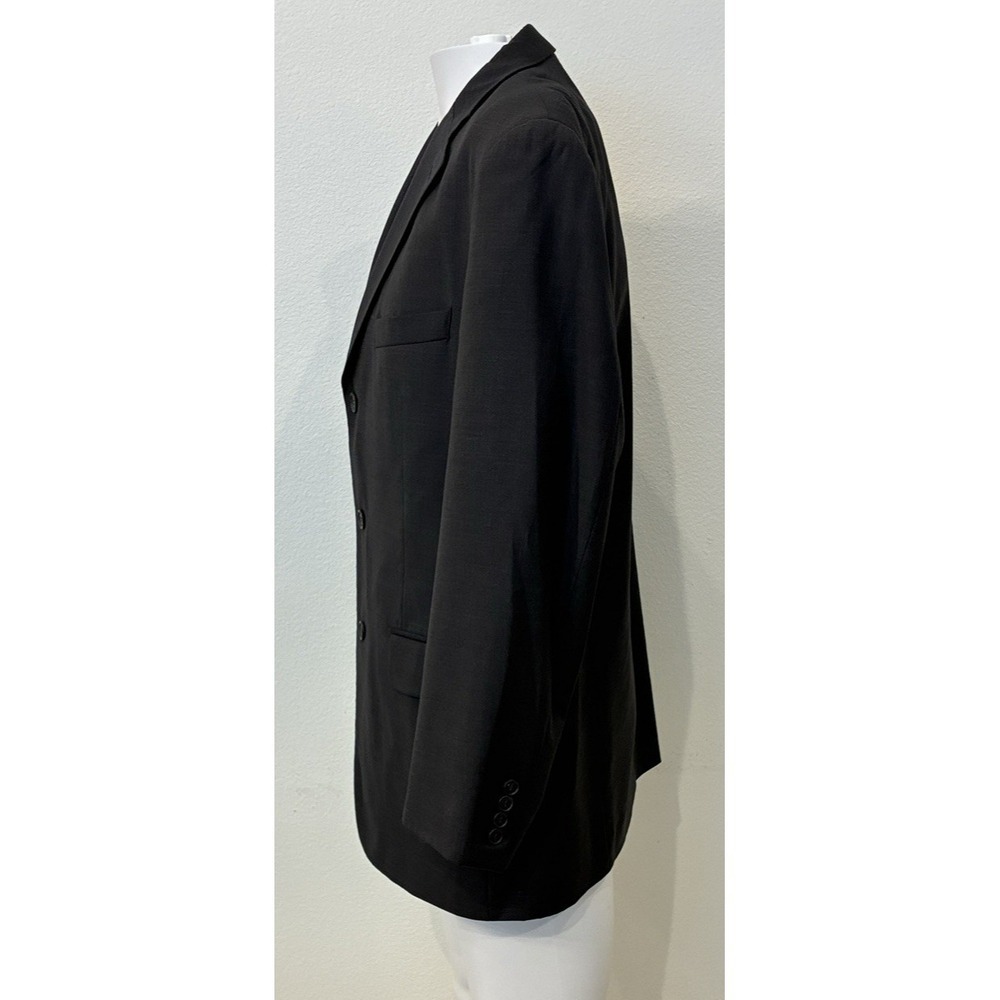 Santorelli Linea Blu Blazer 100% Super 140s ExtraFine Merino Wool Men 42R Black - Picture 3 of 16